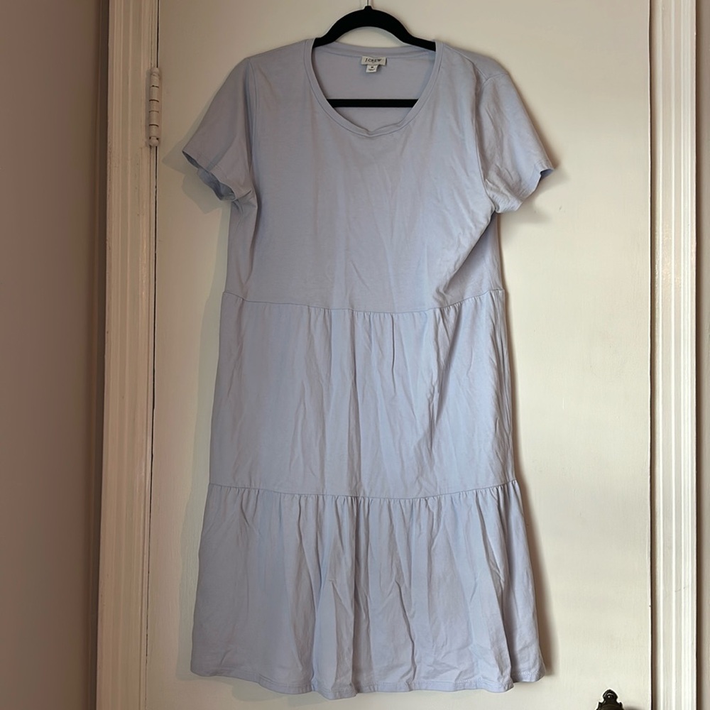 J. Crew Baby Blue Tiered Ruffle Dress, size Medium